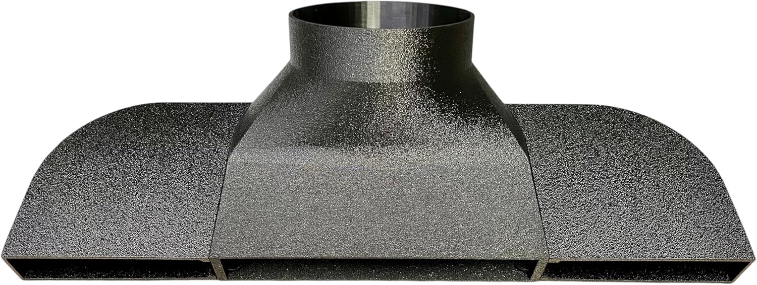 Under Garage Door 2x4 Seal Exhaust Smoke Laser Duct Shroud 1.5in in Height KIT - Includes adapters for 4in, 5in, 5.9in & 6in Hoses.