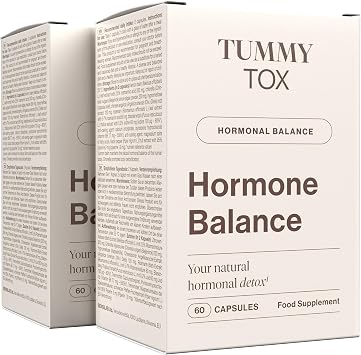 Tummy Tox Hormone Balance for Women, 2 Month Supply Capsules | Estrogen detox with Iodine, Chlorella, Lemon balm, Rosemary, Vitamin B6