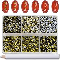 Vista 85 de Bymitel Hotfix - Gemas redondas de diamantes de imitación de cristal para manualidades, mezcla de 6 tamaños con kit de lápiz de cera, negro