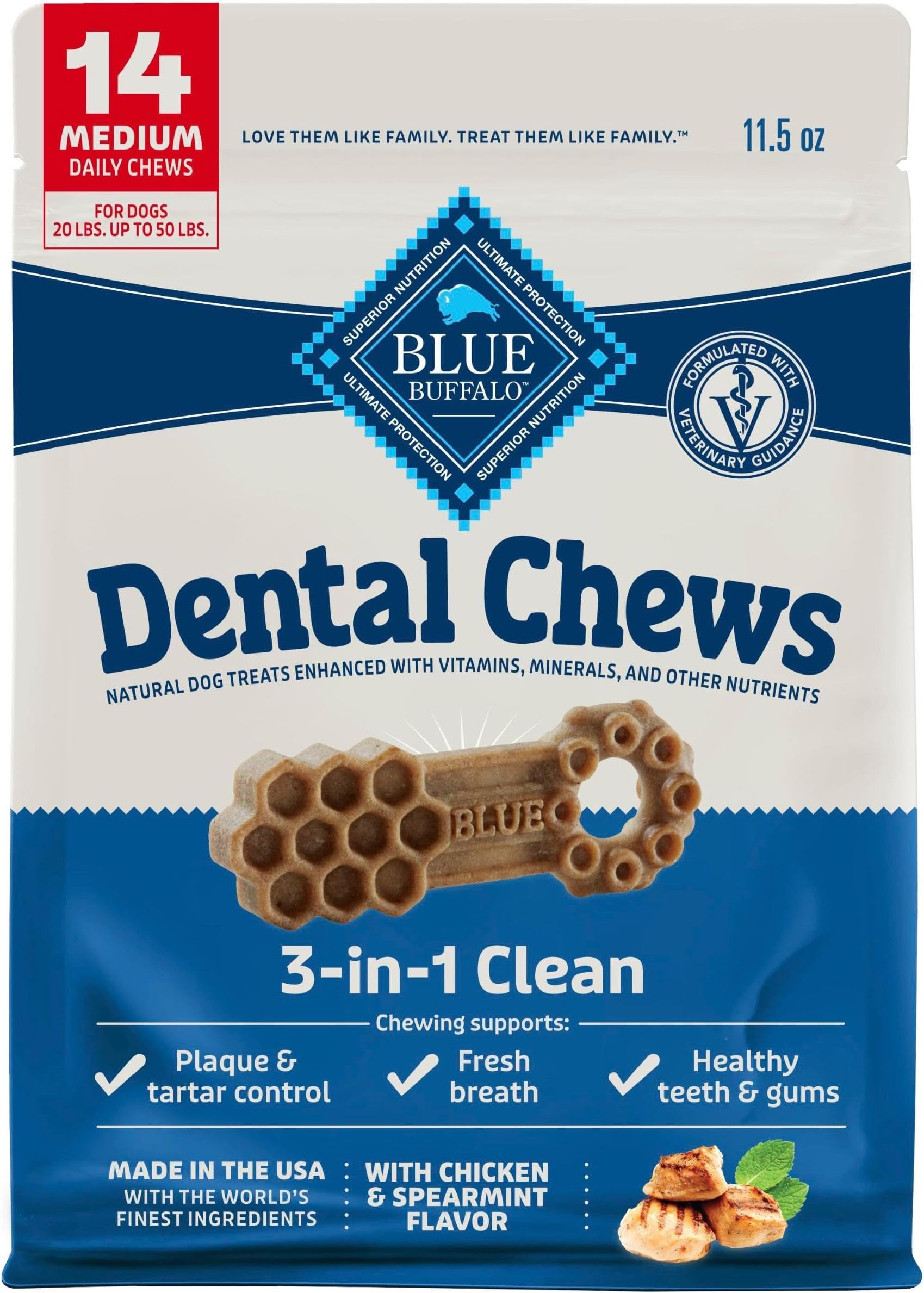 Chicken & Spearmint Medium Dental Chews, 11.5 oz, 14 ct