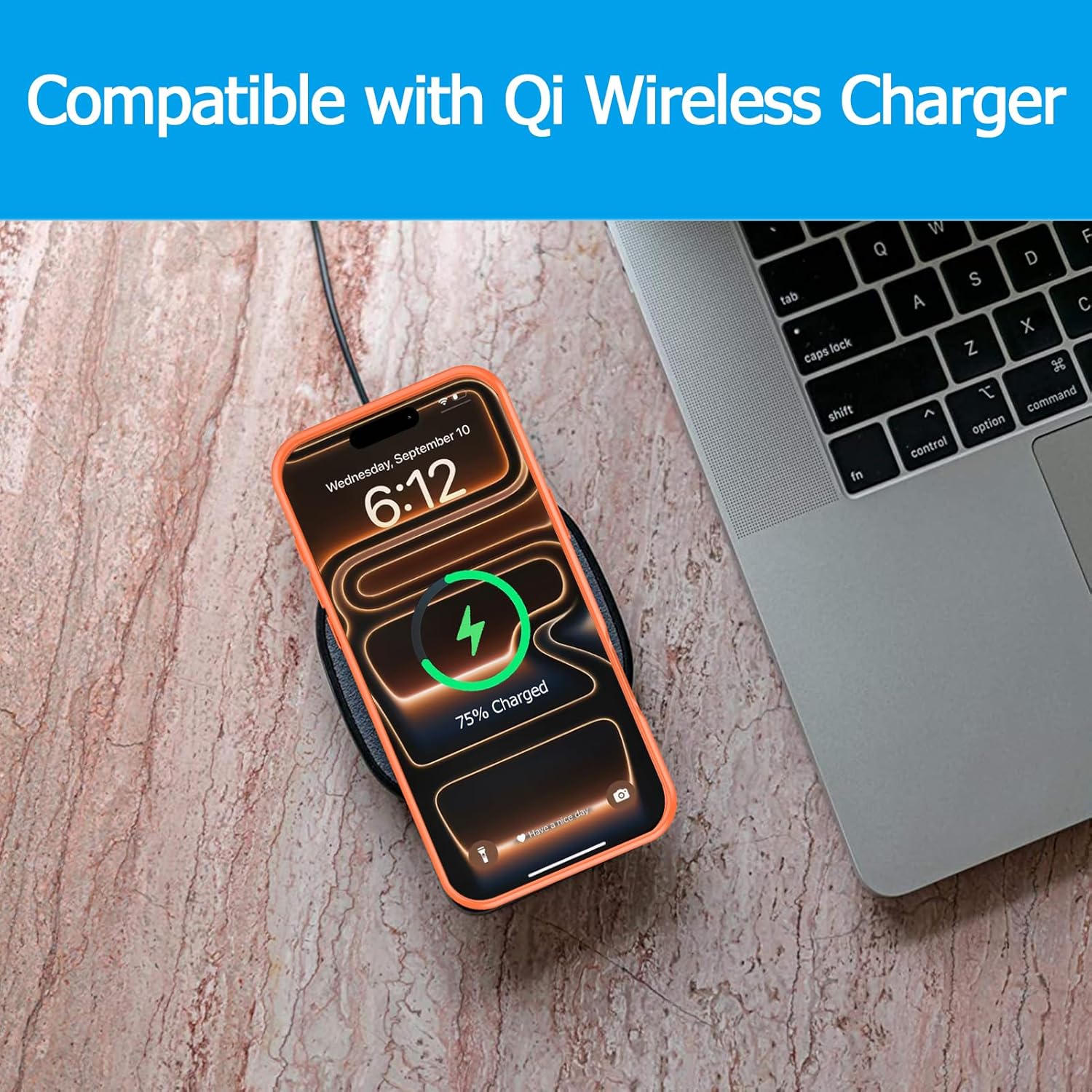 Battery Case for iPhone 17 Pro Max, 12000mAh Protective Charging Case with Wireless Charging Compatible with iPhone 17 Pro Max (6.9 inch) Rechargeable Battery Pack Charger Cover with Carplay (Orange)