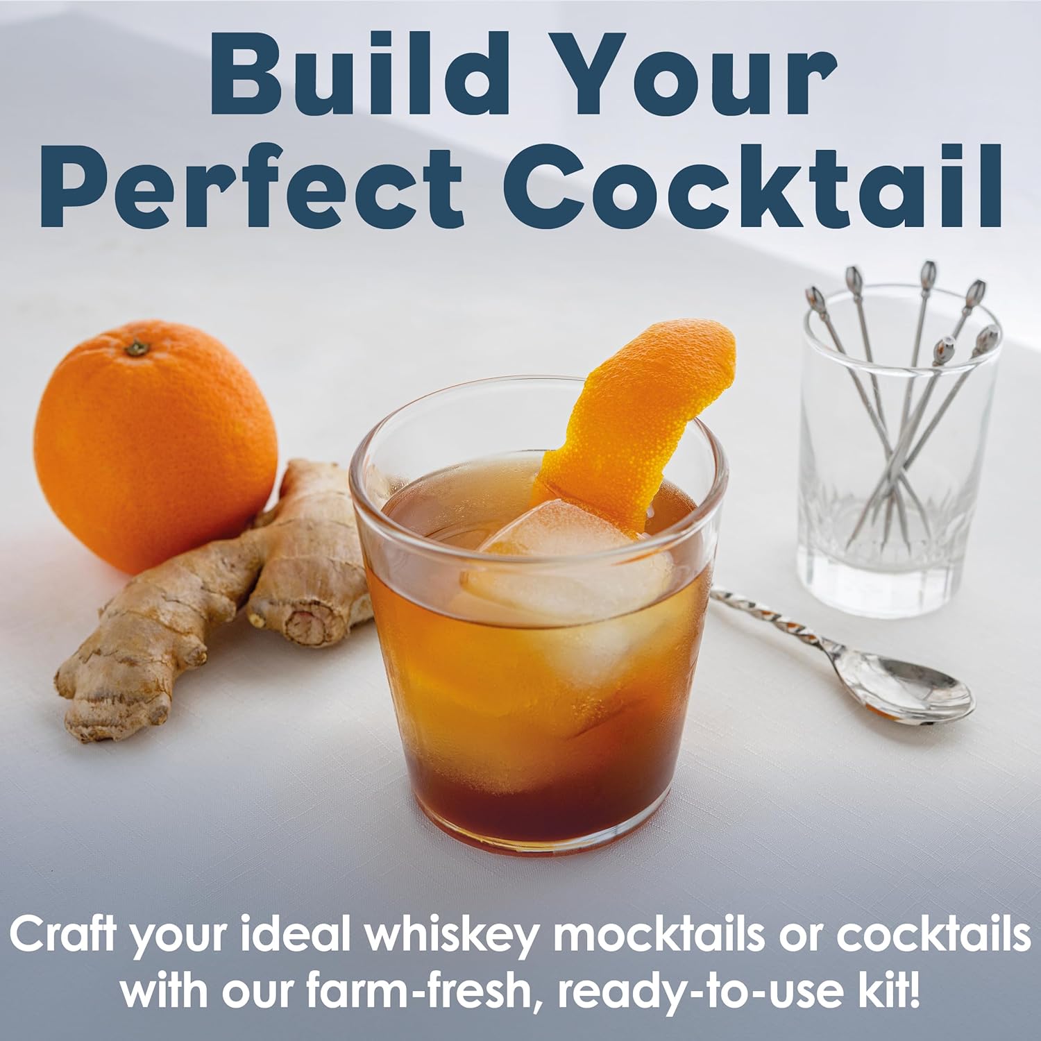 Bluestem Botanicals, Old Root (Old Fashioned) Whiskey Mixer Gift Set for Craft Cocktails, 3 Organic Herbal Extract Mocktail Mixers, Makes up to 16 Drinks, Alcohol Not Included