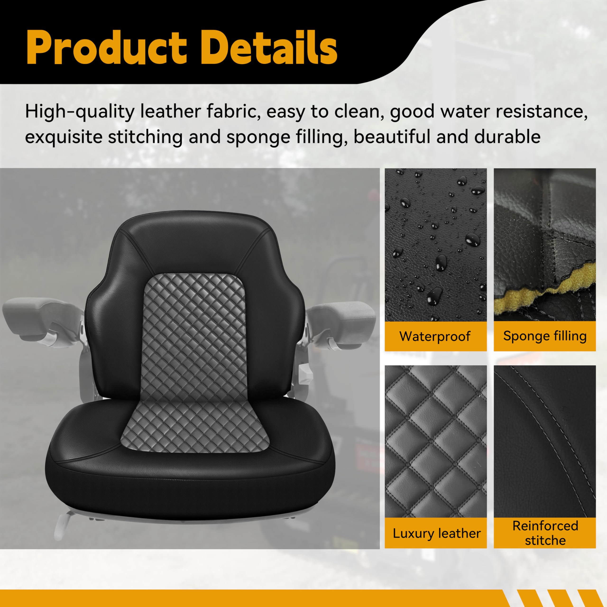 Funda para asiento de tractor para tractores de armario sin reposacabezas, máquina agrícola, funda de asiento para tractor, cargador de horquilla, excavadora, funda de asiento para tractor, fundas de