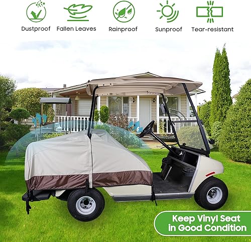 Miniatura 2 de 10L0L Funda protectora impermeable para asiento de carrito de golf para 4 pasajeros EZGO Club Car Yamaha, una gran cubierta para mantener los