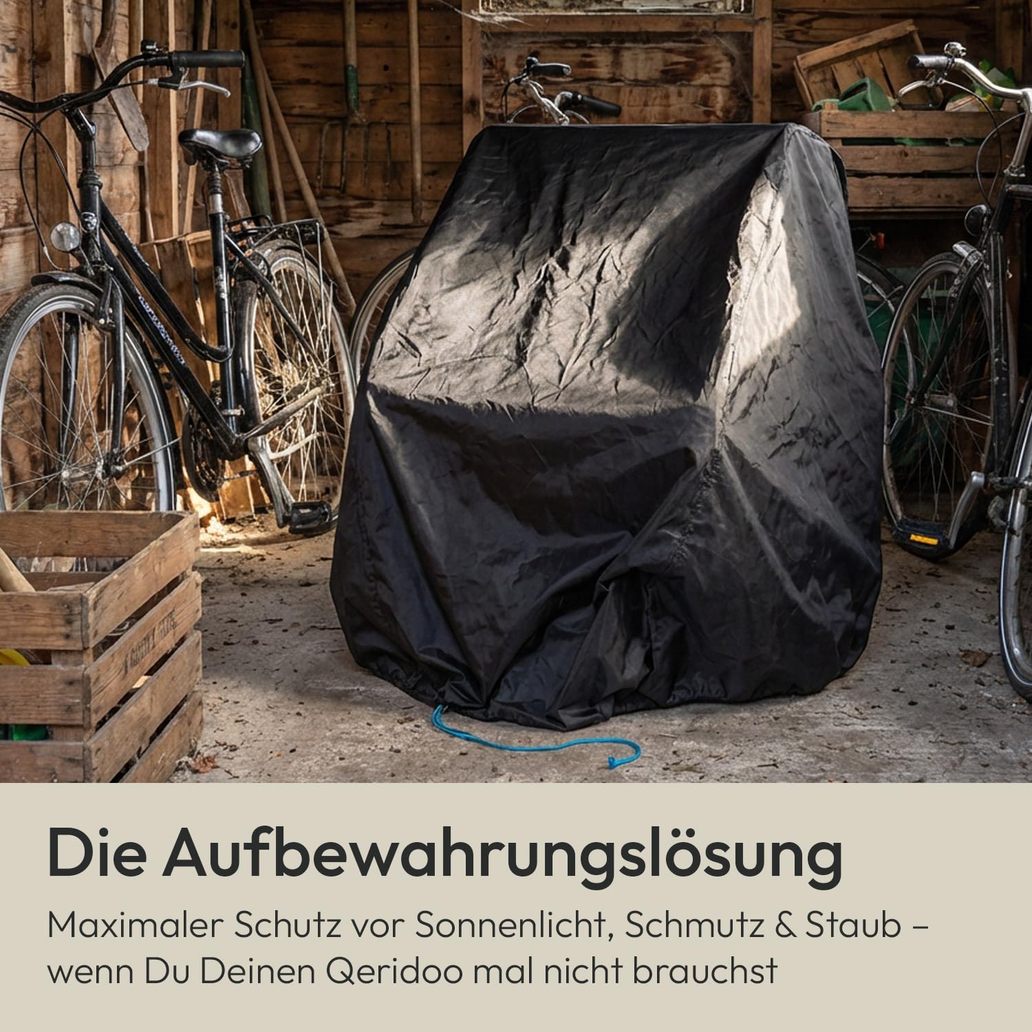Qeridoo Faltgarage für Fahrradanhänger | Wetterfeste Schutzhülle | Robuste Abdeckung für Qeridoo Modelle | Platzsparend & einfach faltbar