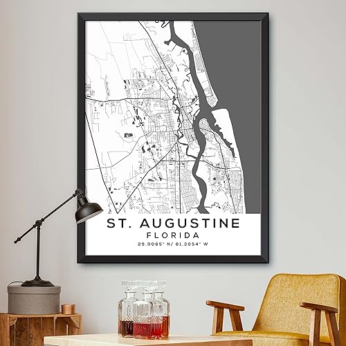 Mapa de San Agustín, Florida, Luz 2 (12x16)