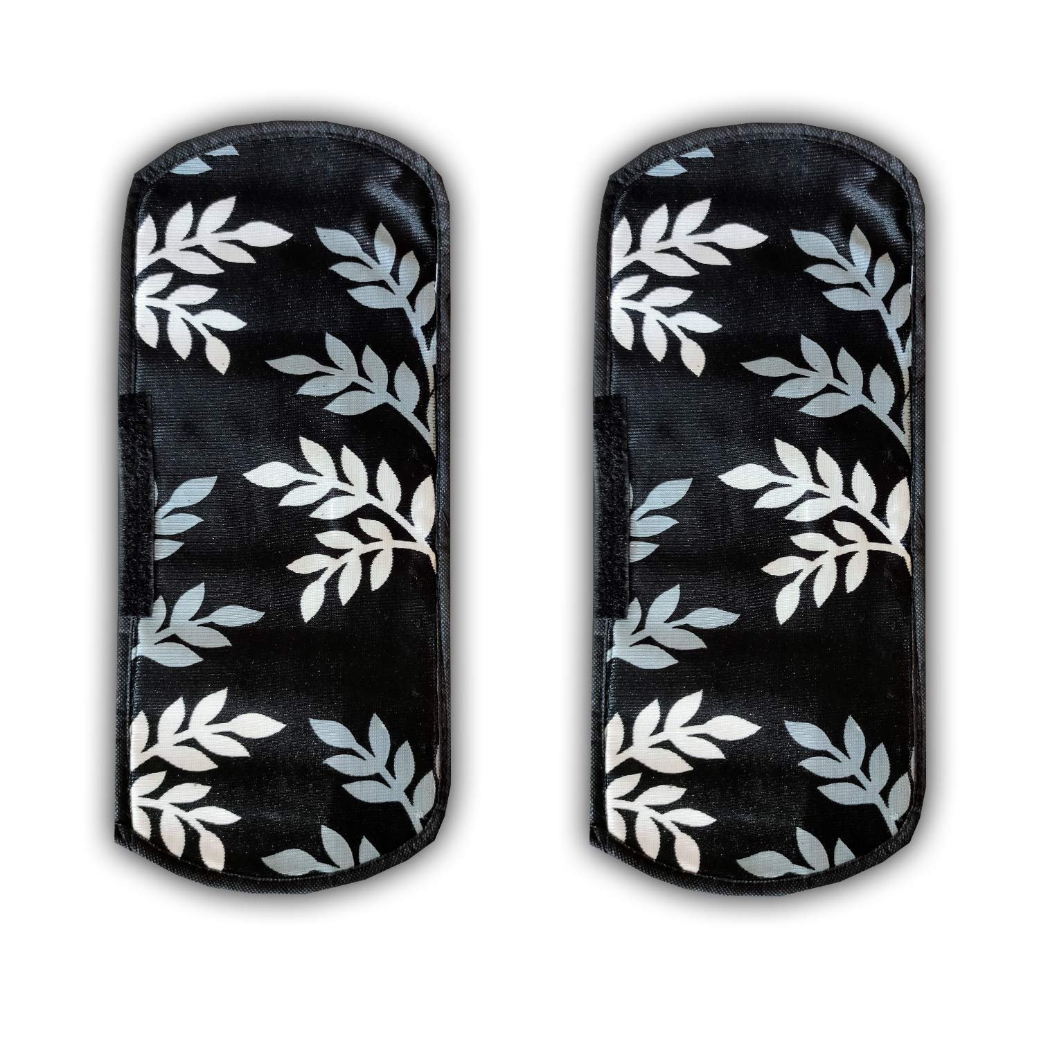Fridge Handle Covers - Leaves Design, Blue -2 Fridge Handle Covers - Leaves Design, Blue -2