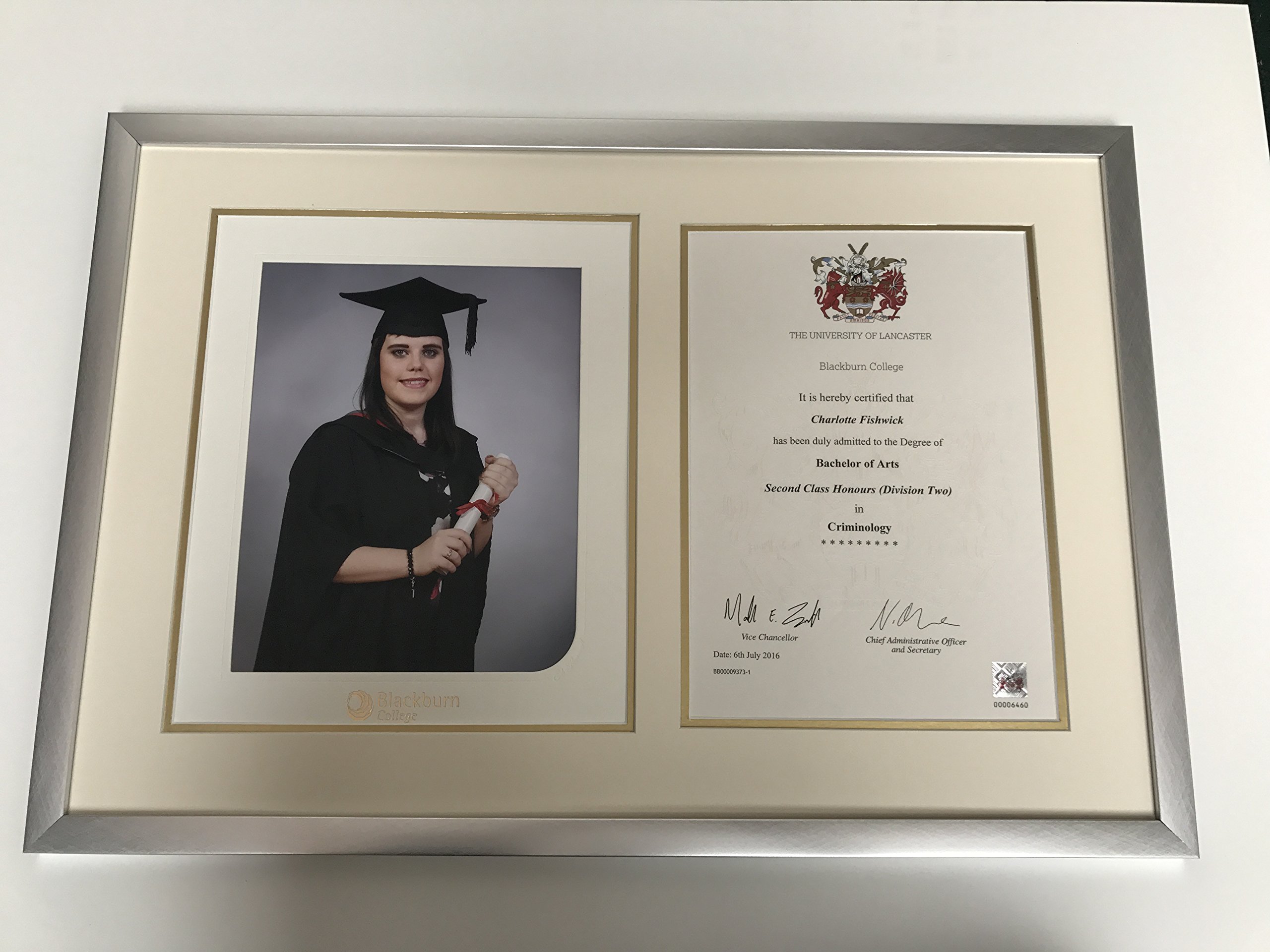 20mm Brushed Silver Graduation Photograph and Certificate Frames with Double Mount - Various (Double Mount, 11" x 13")