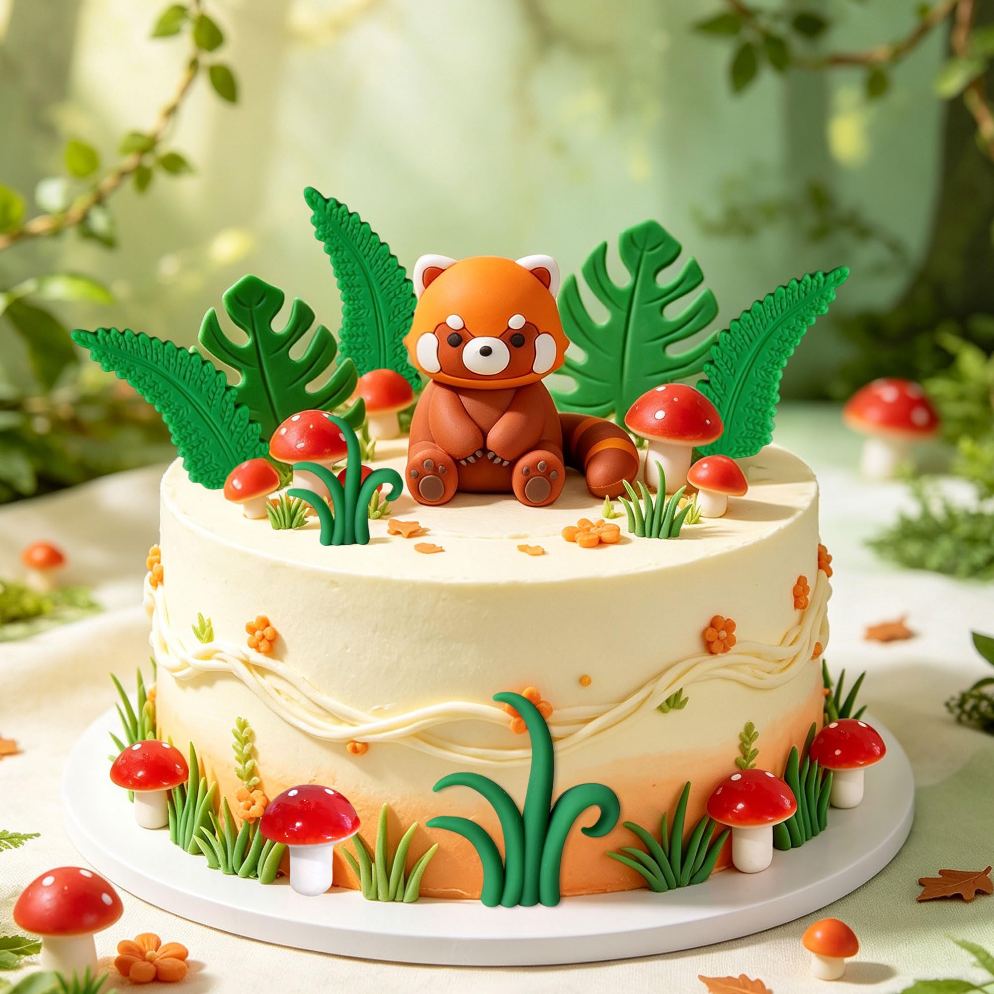 Red Panda Cake Topper Woodland Animal Zoo Safari Panda Cake Decor — image 1