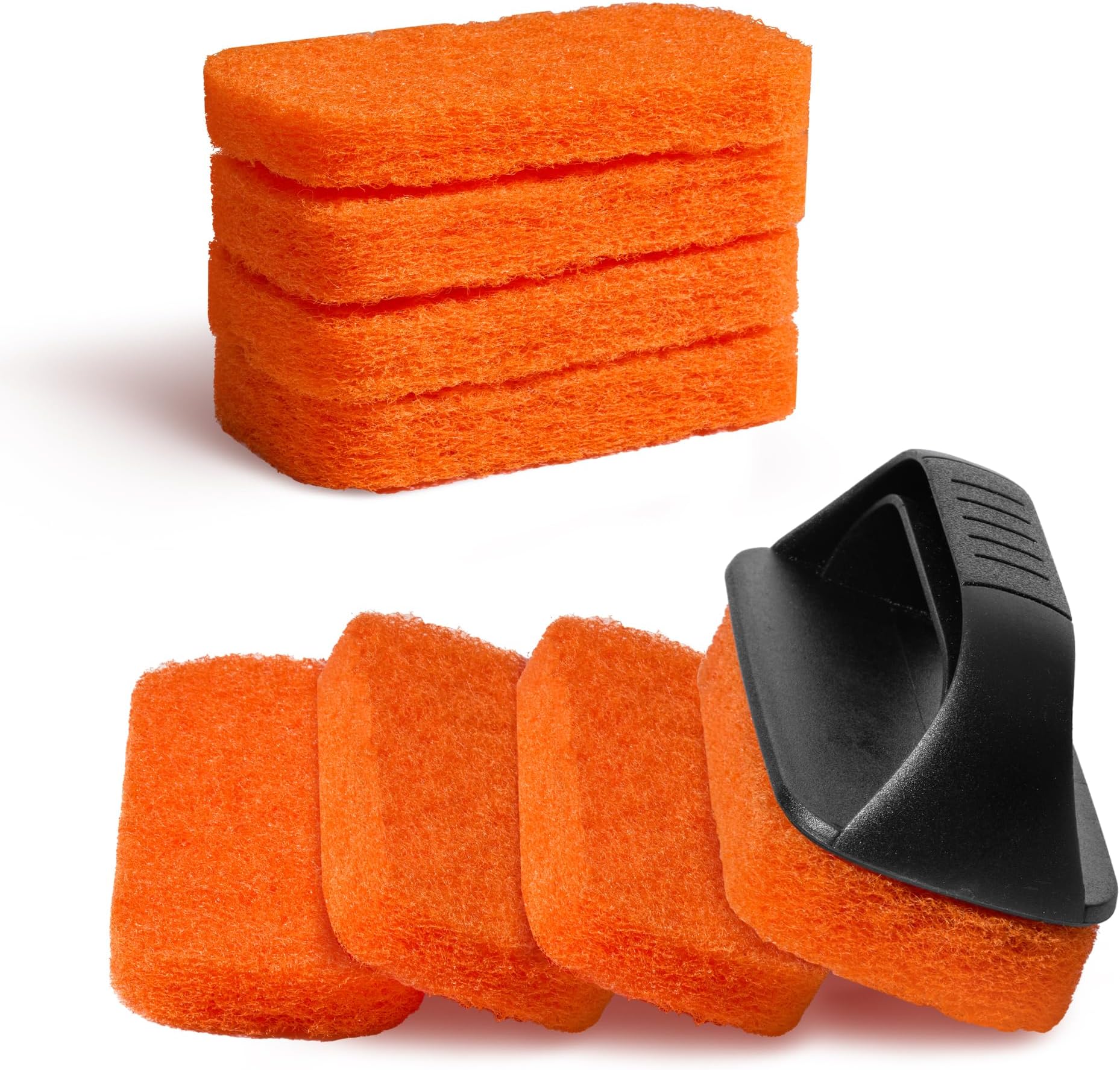 Blackstone Griddle Cleaning Kit (9 PCS) - Includes 8 Scouring Pads & Handle, Multi-Functional Griddle Accessories, Easy Grip