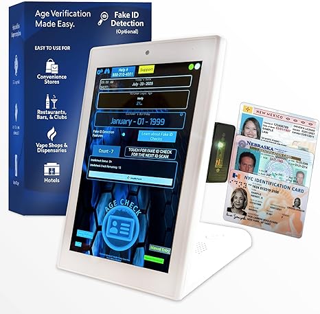 ID Scanner for Bars and Clubs - Easy to Use and Reliable ID Checker for Your Business That Detects Expired IDs & Underage Customers – Works in All 50 States - Includes Optional Fake ID Detection