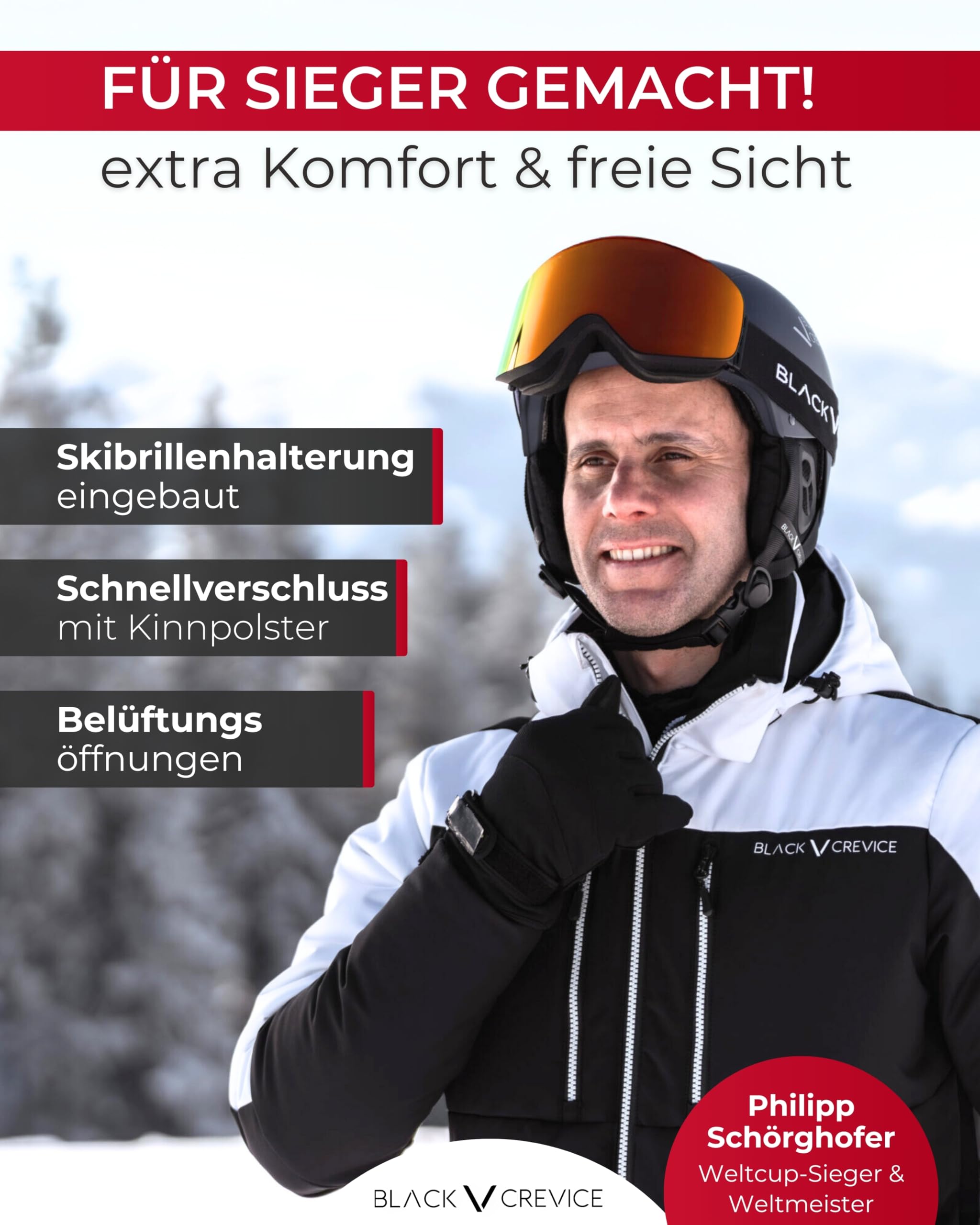 Black Crevice Skihelm Ischgl
