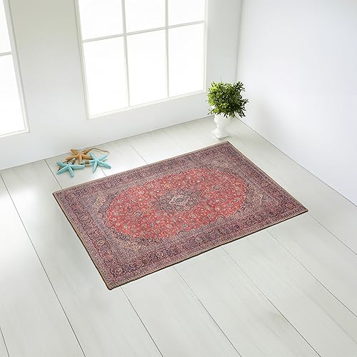 Monolia Alfombra lavable a máquina, alfombra antideslizante para sala de estar, dormitorio, cuarto de baño, cocina, decoración vintage del hogar,