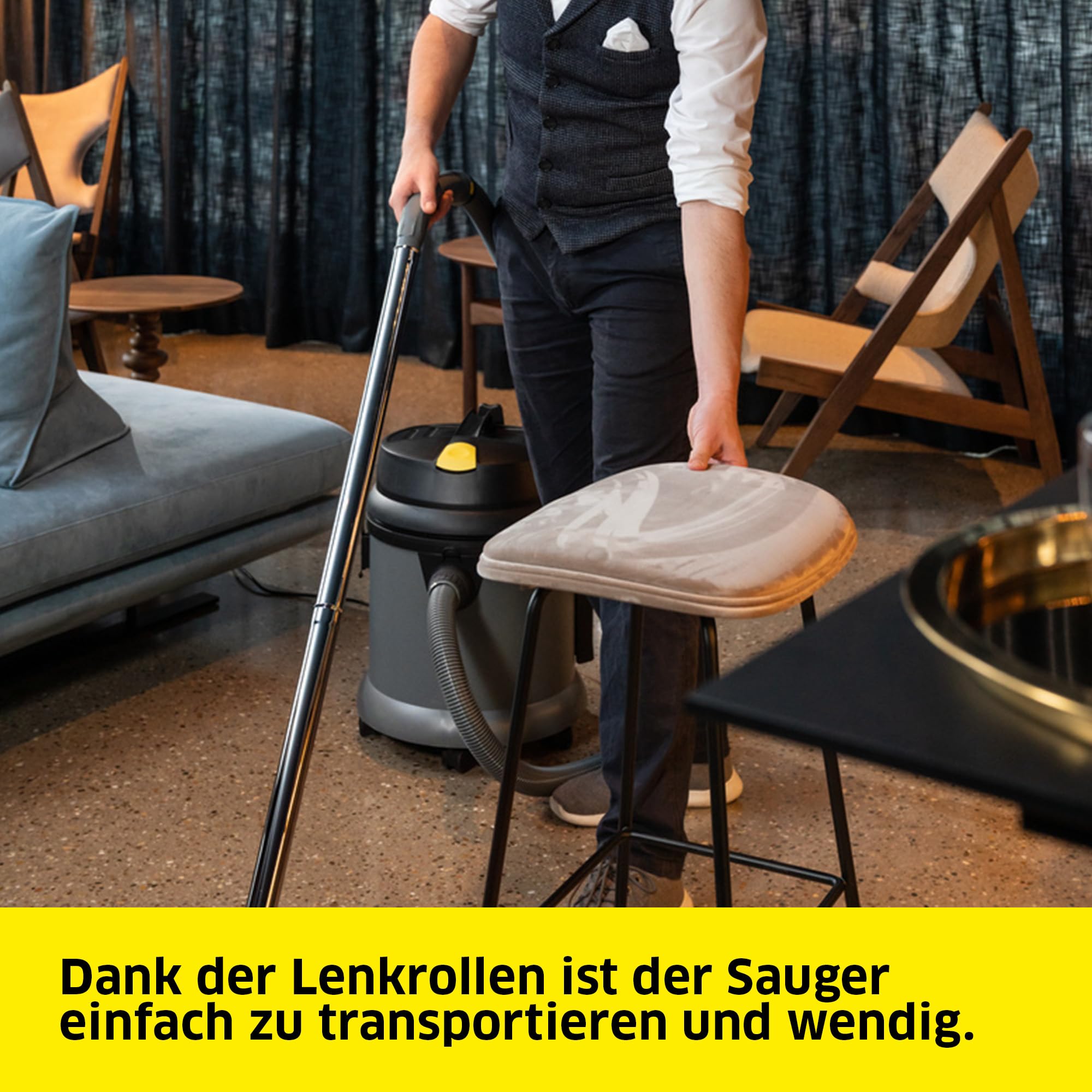 KÄRCHER Nass-/Trockensauger NT 27/1 Advanced, Leistung: max. 1380 W, Kunststoffbehälter: 27 l, Saugschlauch 2.5 m, inkl. Patronenfilter, Papierfiltertüte, Boden- und Fugendüse, Schutzklasse II