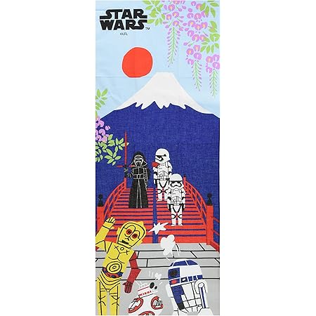 Amazon Co Jp 丸眞 手ぬぐい Star Wars スターウォーズ 浮世絵風 アミダラとr2 D2 綿100 日本製 ホーム キッチン