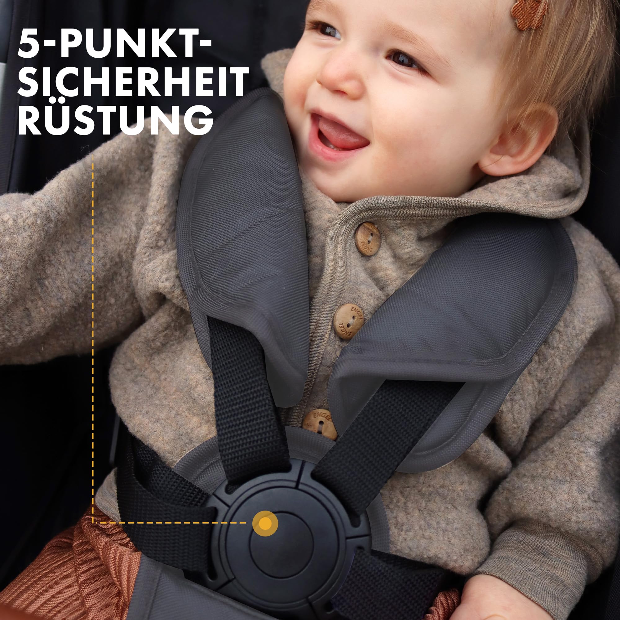 Deryan Rolo X2 Kinderwagen Buggy 2 in 1 - Buggy klein zusammenklappbar - Geburt bis 4 Jahre - Baby Wagen pro Sitz belastbar bis 22kg - Kinderbuggy klappbar - KOMPAKT & FALTBAR - Grau