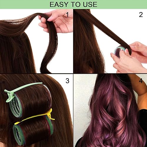 Miniatura 6 de Juego de rodillos de pelo jumbo, autoagarre, paquete de 12 rizadores de peluquería, rodillo de pelo para cabello largo, rizadores de pelo sin calor,