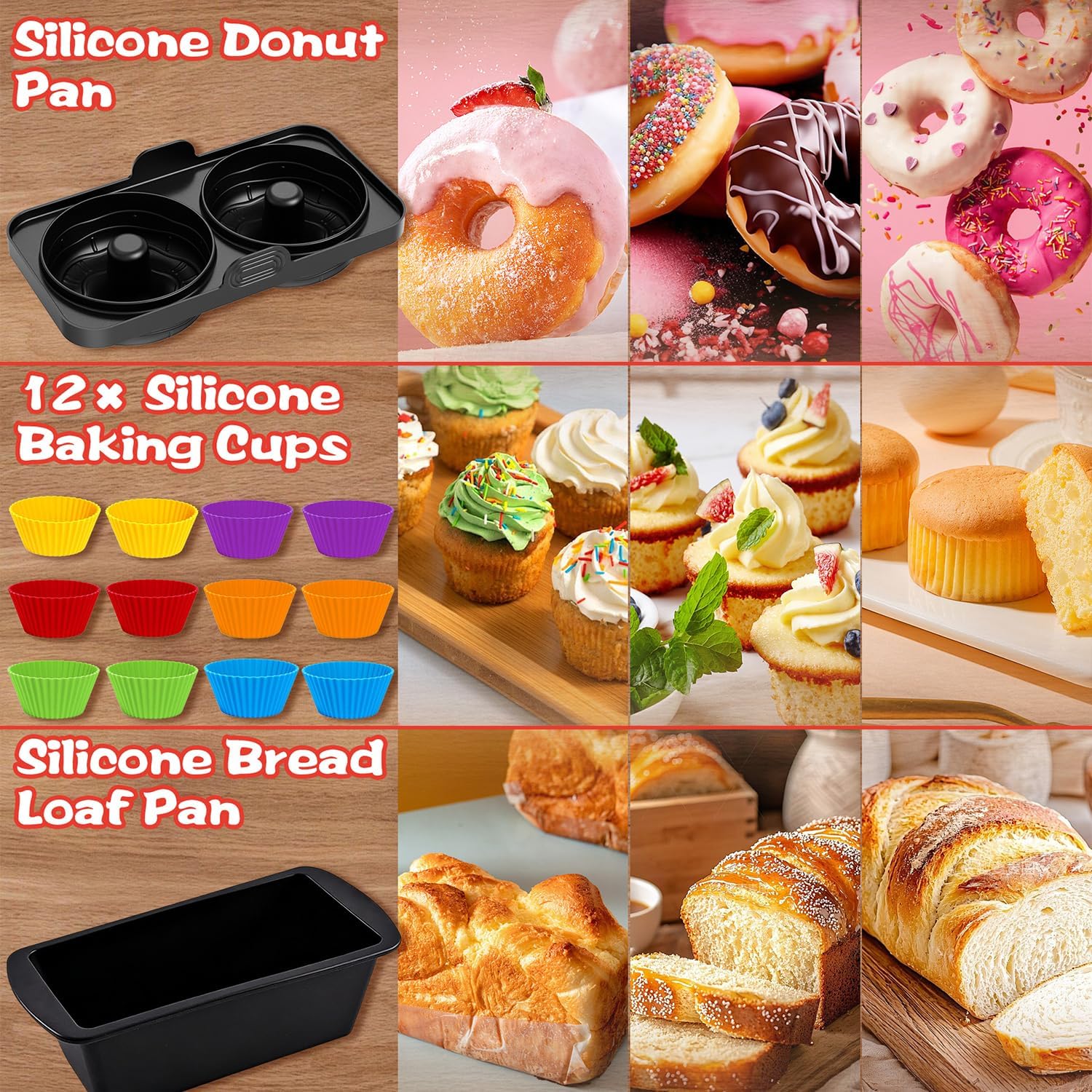 Dual Air Fryer Accessories, Reusable Compatible for Ninja Foodi DZ201, DZ401, DZ550, DZ302, COSORI 9QT, Chefman, Instant, and 6-in-1 8-10QT Dual Basket Air Fryersr,Silicone Liner, Grill