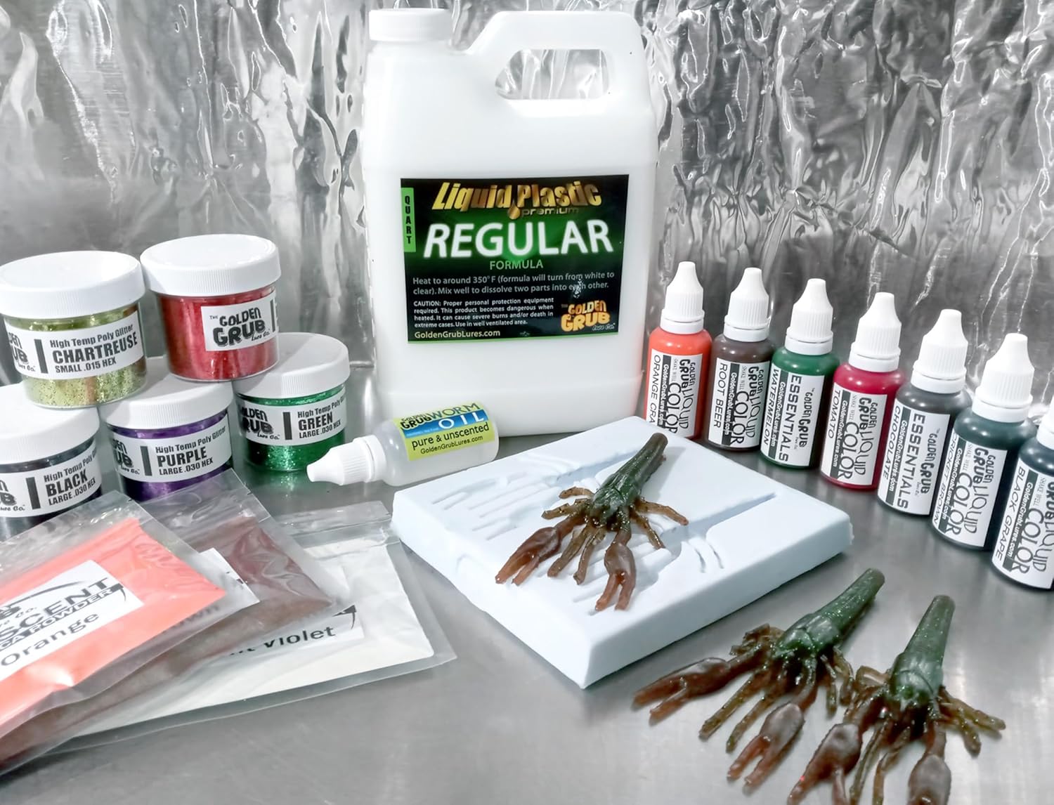 The Golden Grub Lure Co. - Super Starter Set - Crawfish Craw Kit