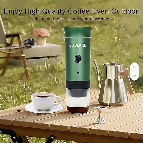 Miniatura 5 de Cafetera portátil de café expreso  Cafetera de viaje recargable autocalentable para automóvil, campamento, oficina, senderismo, cafetera portátil