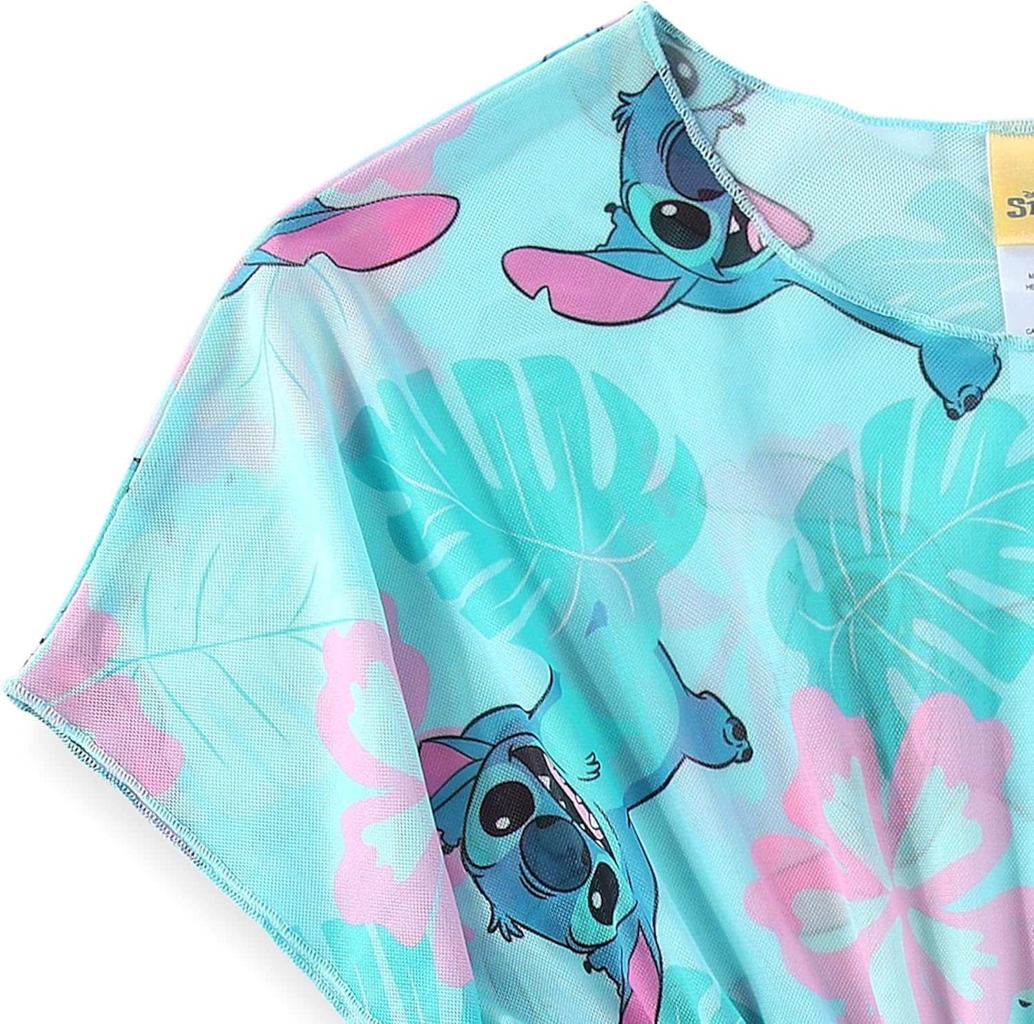 Disney Lilo & Stitch Girls UPF 50+ One Piece Bathing Suit with Mesh Cover-Up 2 Piece Set for Big Kids - Image 4