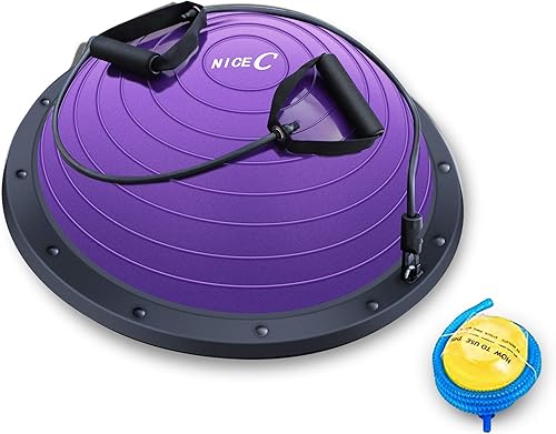 Nice C Balance Ball Balance Trainer Half Ball con banda resistente ejercicio de fuerza fitness yoga con bomba de pie