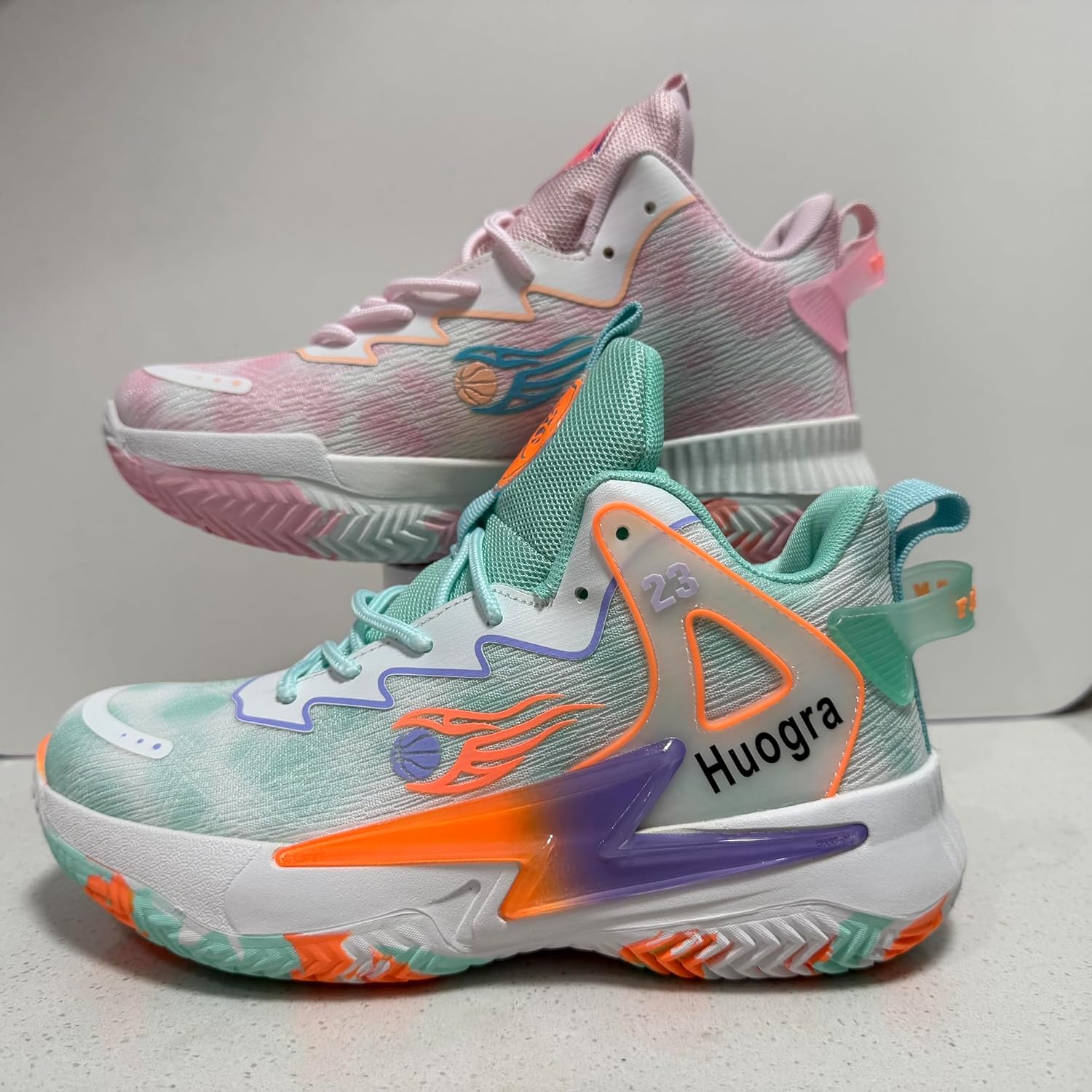 Women Men Basketball Shoes Casual Fashion High Top Lace Up Running Sneakers Color Blocking Sport Shoes Walking Tennis Shoes