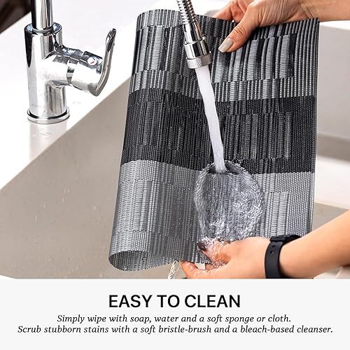 Miniatura 4 de LEXMORE Juego de 4 manteles individuales tejidos de viniloplástico para mesa de cocina, interiorexterior, lavables, manteles individuales lavables