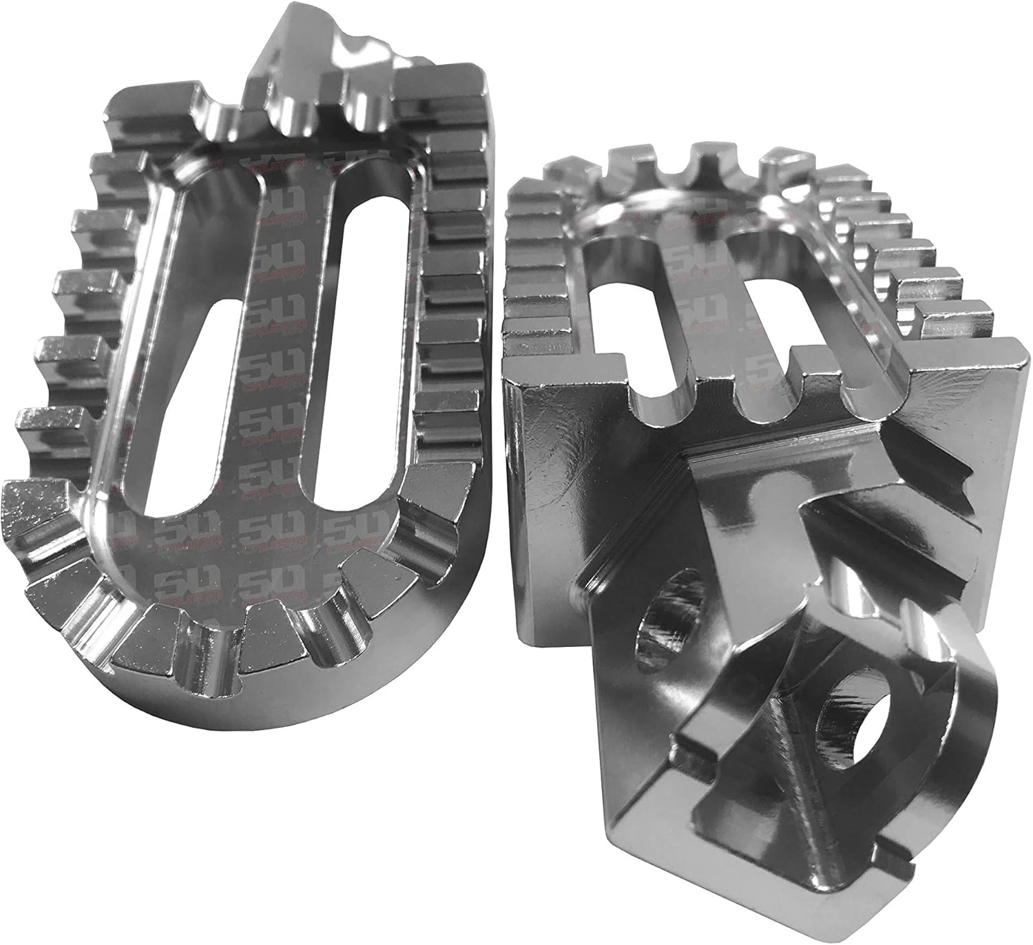 Oversized CNC Aluminum Foot Pegs - SILVER - Fits Honda CRF50, XR50, Z50, Pit Bikes, Dirt Bikes, ATVs, and More! [5612]