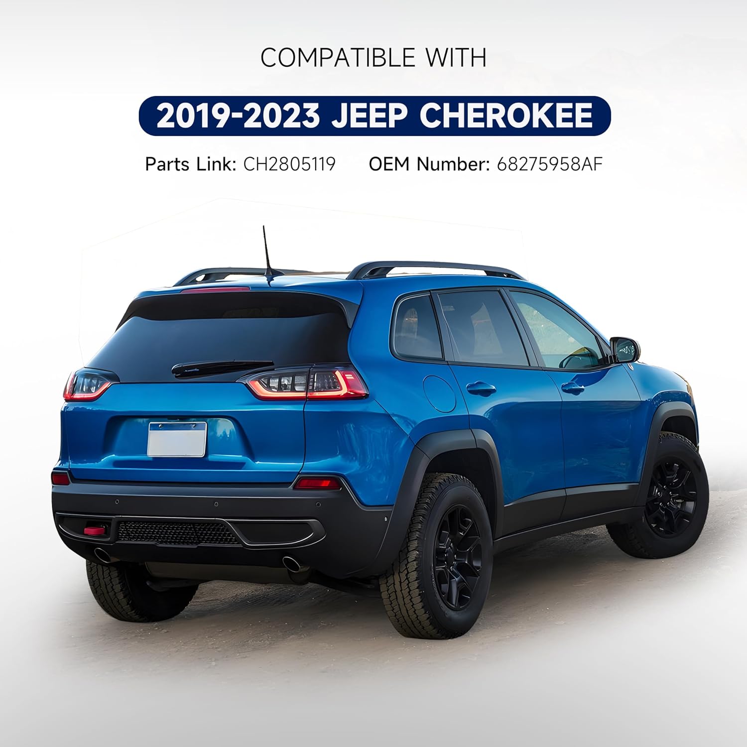 LED Tail Light Compatible with 2019 2020 2021 2022 2023 Jeep Cherokee Outer Rear Brake Lamp Taillights (Right Passenger Side) Replace CH2805119 68275958AF