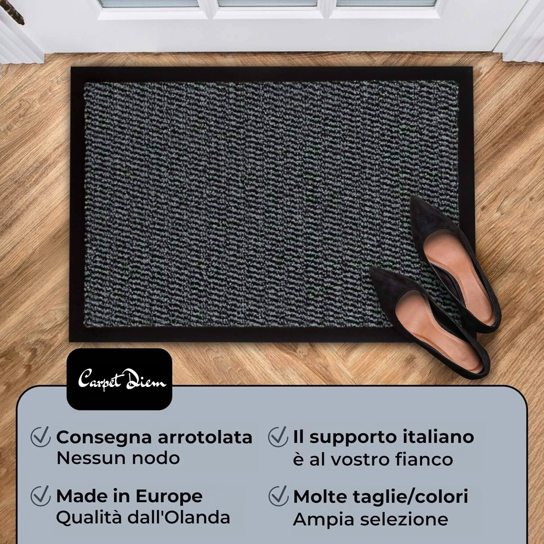 Zerbino SIXHOME 40x60 Cm Antiscivolo E Lavabile: Trattiene Sporco E Umidità, Perfetto Per Ingresso E Cucina!
