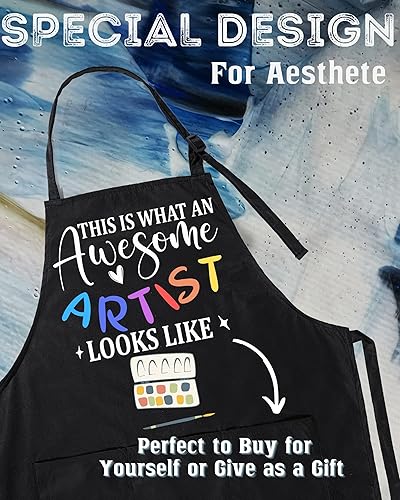 Miniatura 3 de InnoBeta Delantal de artista regalos para pintores con bolsillos, delantales de pintura, regalos para amantes de la pintura