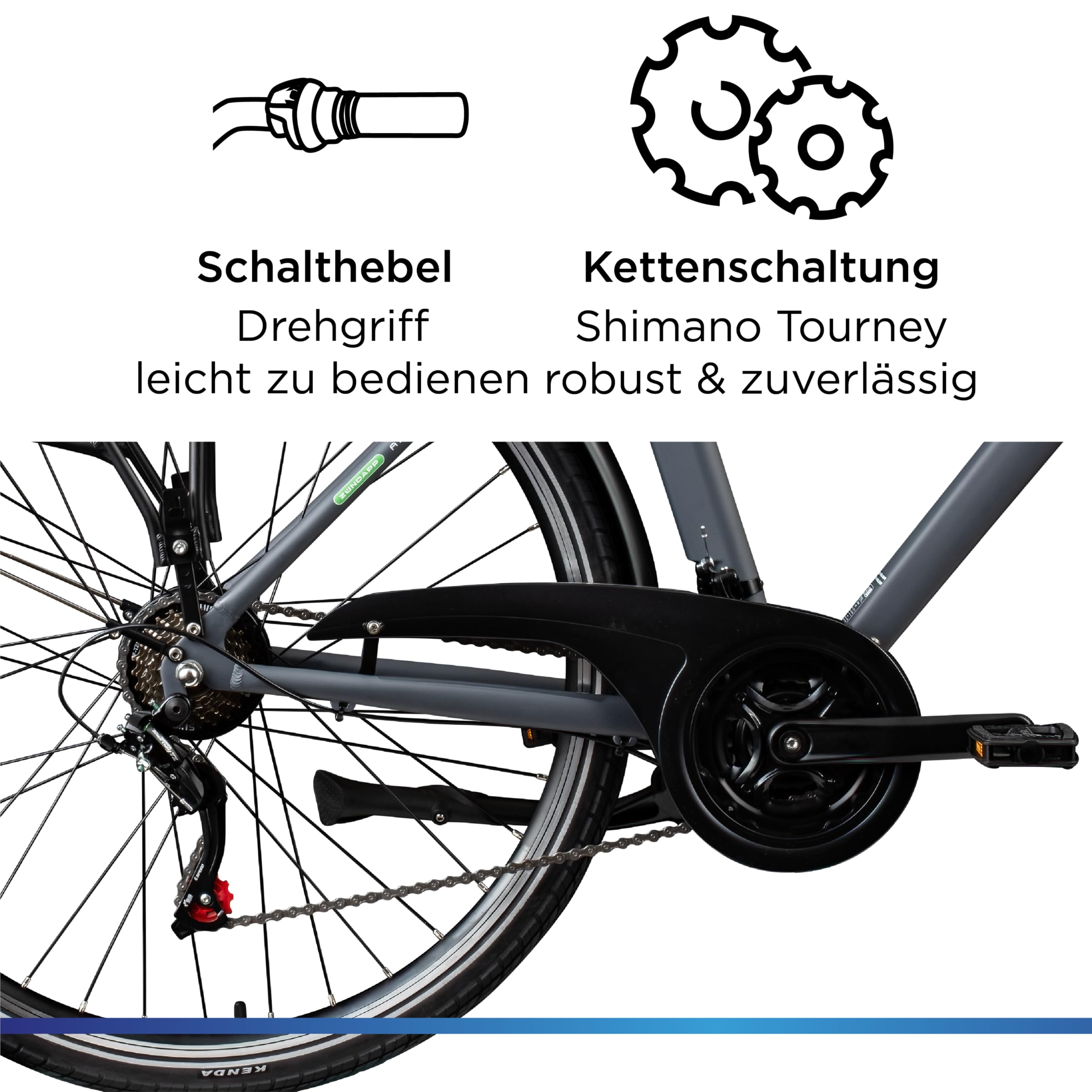 ZÜNDAPP Z802 E Bike Herren Trekking 155-185 cm Fahrrad 21 Gänge, bis 115 km, 28 Zoll Elektrofahrrad mit Beleuchtung und LED Display, Ebike Trekkingrad