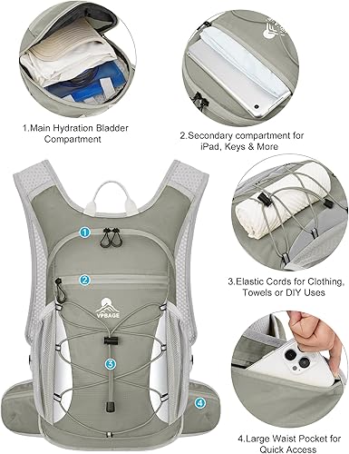Miniatura 3 de Mochila de senderismo para hidratación, mochila de agua para senderismo, mochila de agua con 15L para correr mochila de agua, para correr, ciclismo,