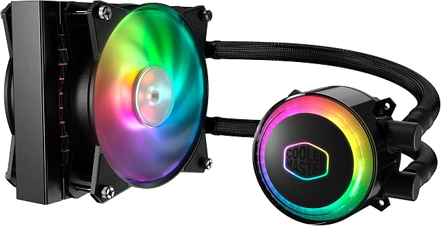 Cooler Master MasterLiquid ML120R RGB CPU Liquid Cooler - ARGB Lighting Sync, Premium Pump Design and Dual Push-Pull MF120R ARGB Fans