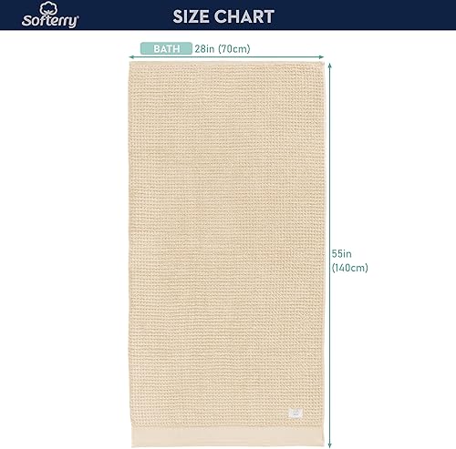 Miniatura 2 de Softerry Juego de toallas de baño de gofres, 100% algodón suave, felpa y extra absorbente, calidad de hotel y spa, resistente a la decoloración,