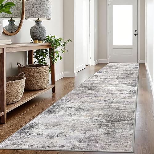 Miniatura 88 de IOHOUZE Alfombra pequeña abstracta de 2 x 3 pies, alfombra de entrada lavable para entrada interior, alfombras con respaldo de goma, alfombra Gris