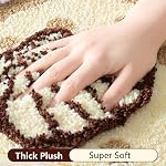 QJHOMO Coastal Bathroom Rugs Beach Ocean Wave Bath Mat Nautical Rug, Cute Colorful Bath Rug 3D Starfish Shell Beachy Theme Bathroom Decor, Soft Microfiber Carpet Non Slip Washable Bathmat(18x26 inch)