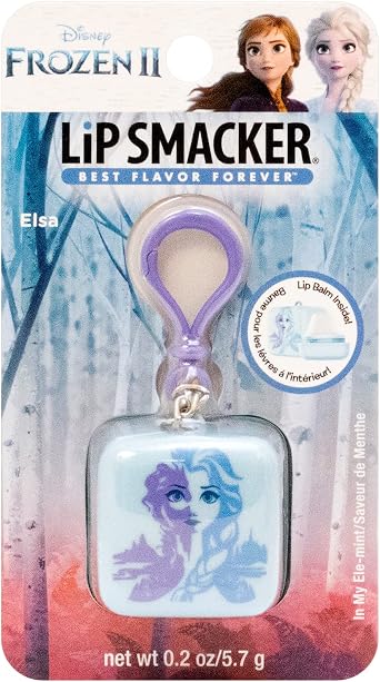 Lip Smacker Disney Frozen 2 Cube Keychain Flavored Lip Balm, Elsa, In My Ele-Mint, Clear, For Kids