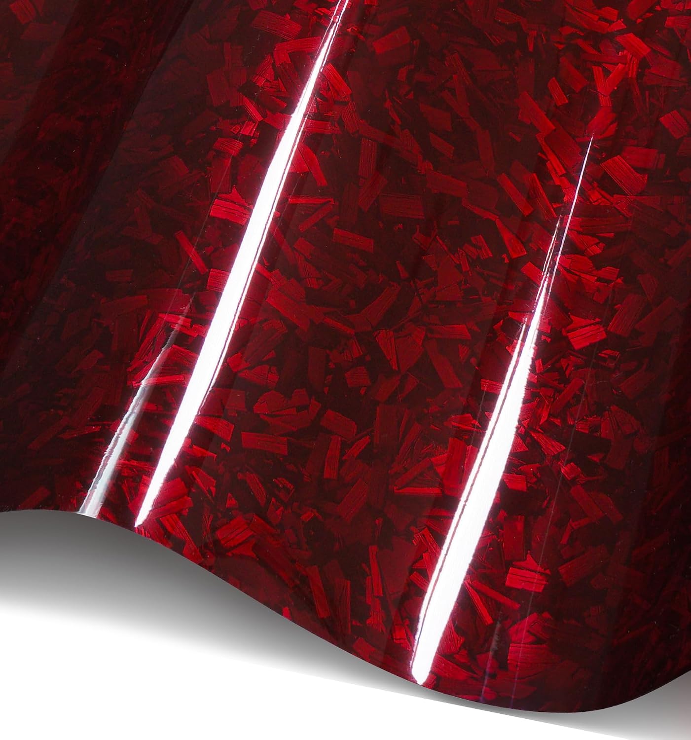 VViViD+ Gloss 4D Red Epoxy Forged Carbon Vinyl Car Wrap Premium Paint Replacement Film Roll with Nano Air Release Technology (3ft x 5ft)