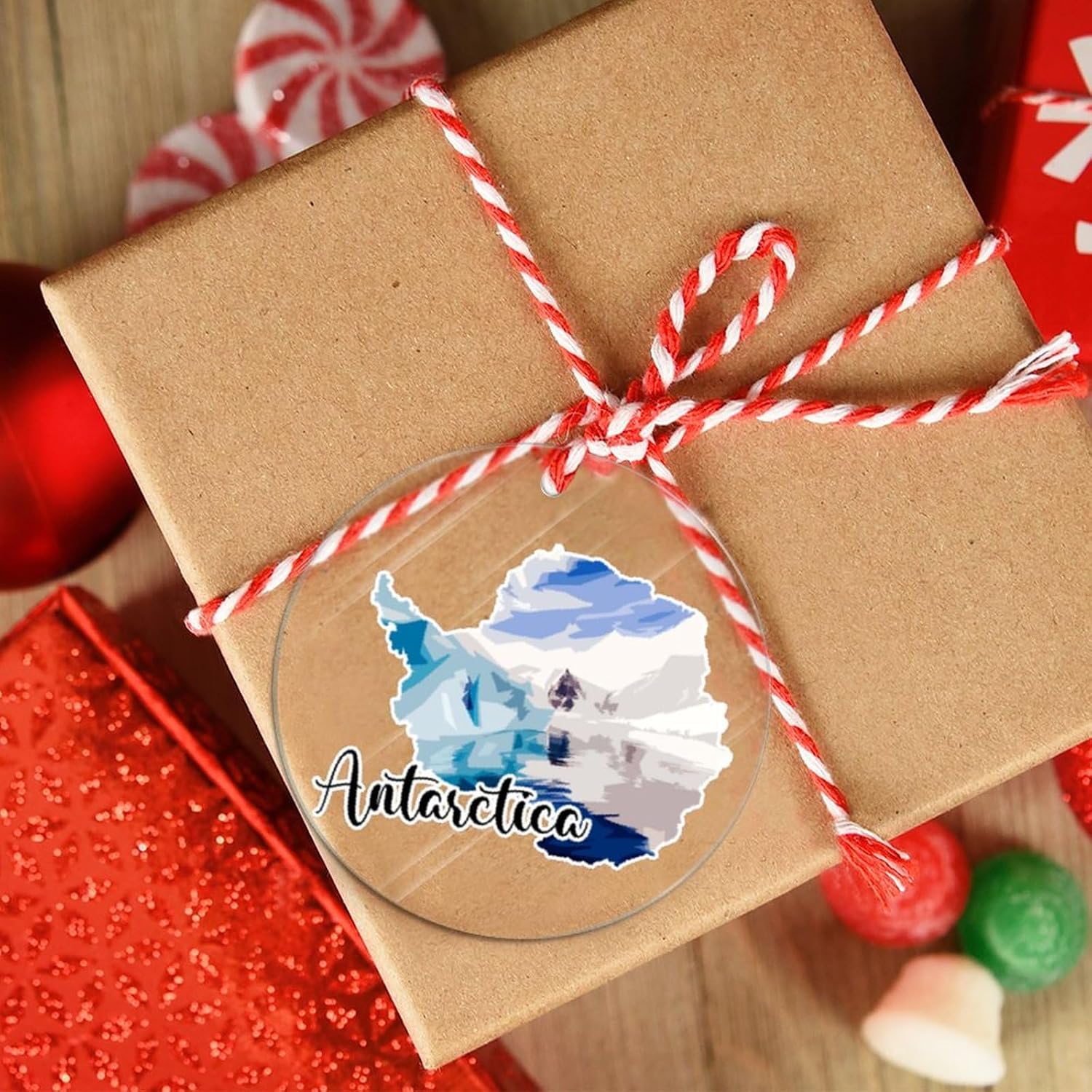 Antarctica Map Acrylic Christmas Ornaments Antarctica Landmark Scenery Christmas Tree Ornaments Travel Souvenir Personalized Christmas Ornaments 2023 Novelty Xmas Tree New Year Decor image 4