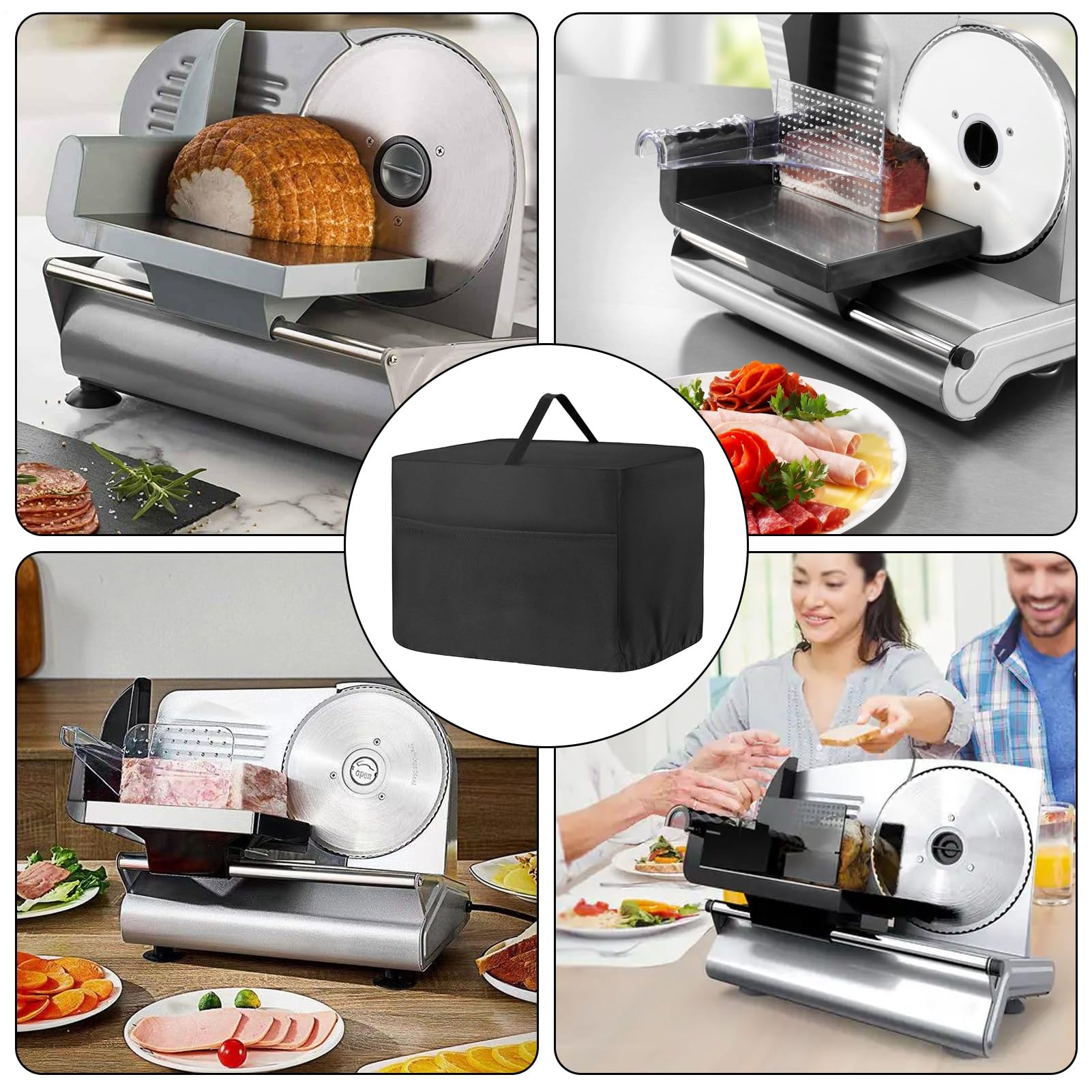 Dust Cover For Meat Slicer – Impermeabile 600D Oxford Cloth Cover 39,8 x 29 x 29 cm | Dust-Proof, Splash-Proof Kitchen Appliance Protector e Organizer Bag For Food Slicers