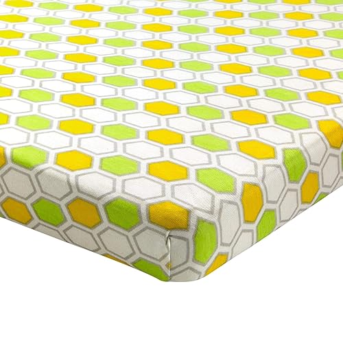 Miniatura 8 de Sábanas bajeras para cuna portátil, súper suaves, 100% algodón jersey, 24 x 38 pulgadas, para niños y niñas, se adapta a colchones pequeños,