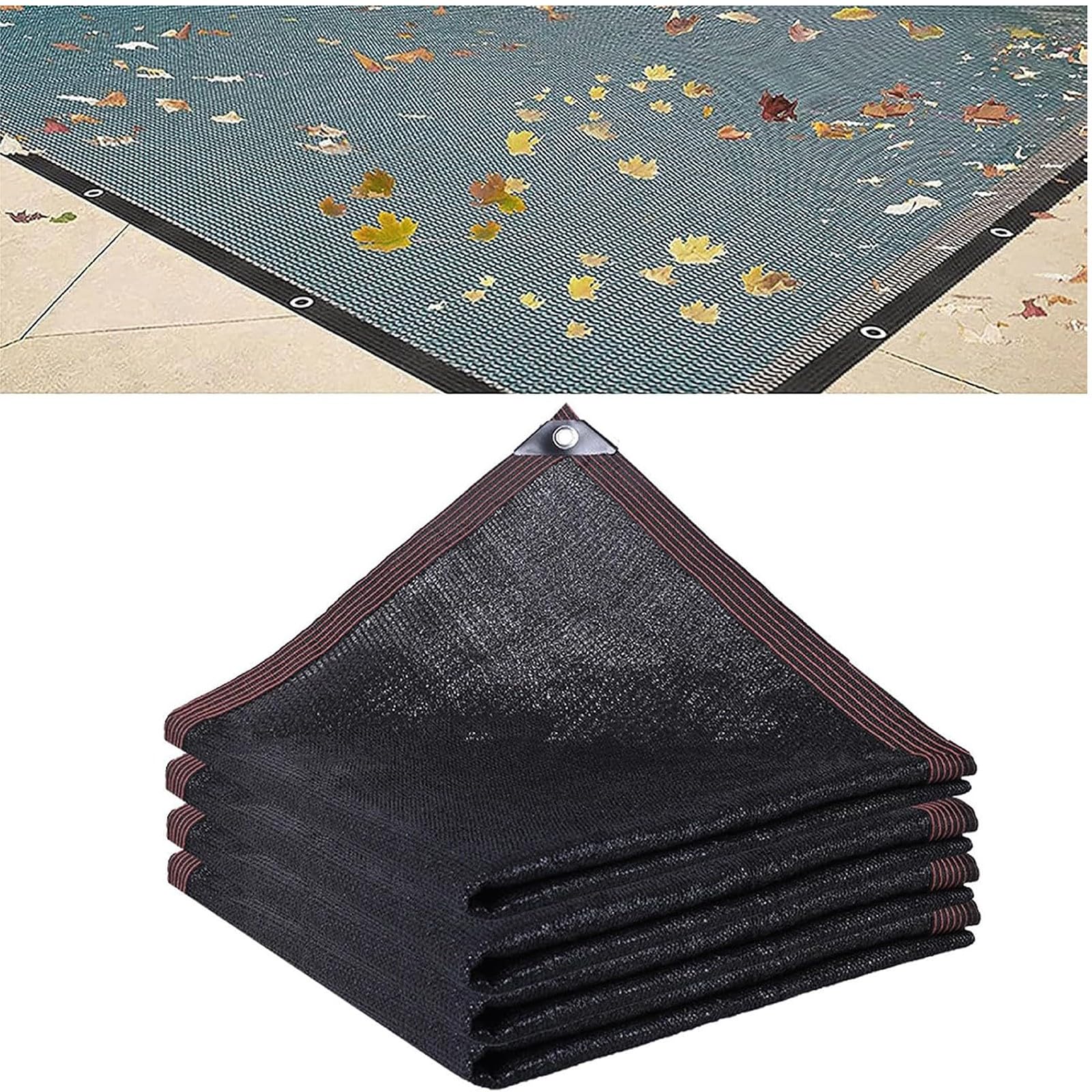 Filet de Protection Piscine 4x8m/5x10m Bâche de Protection Piscine Enterrée et Hors-Sol, Maille Fine, pour Piscines Hors-Sol Et Enterrées(black,5x10m)