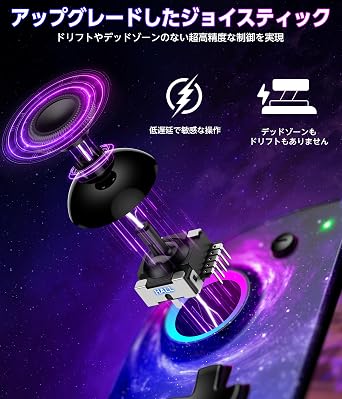 Switch Controller with 8-Color RGB Light, Macro Function, Handheld Mode Controller for Switch Grip, Controller Programming and Editing Function, Gyro Sensor, Vibration, Burst Shooting Function