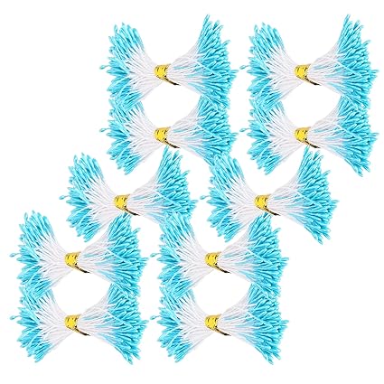 Artificial Stamen, Gypsum Flower Core Artificial Bouquet Making Accessories Blue DIY Stamen Double End Flower Core for Jewelry Accessories for Handicraft(1mm (#17))