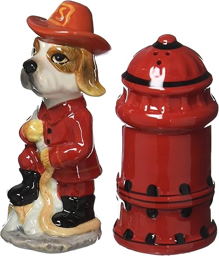 Appletree Fire Fighter - Juego de salero y pimentero, color rojo