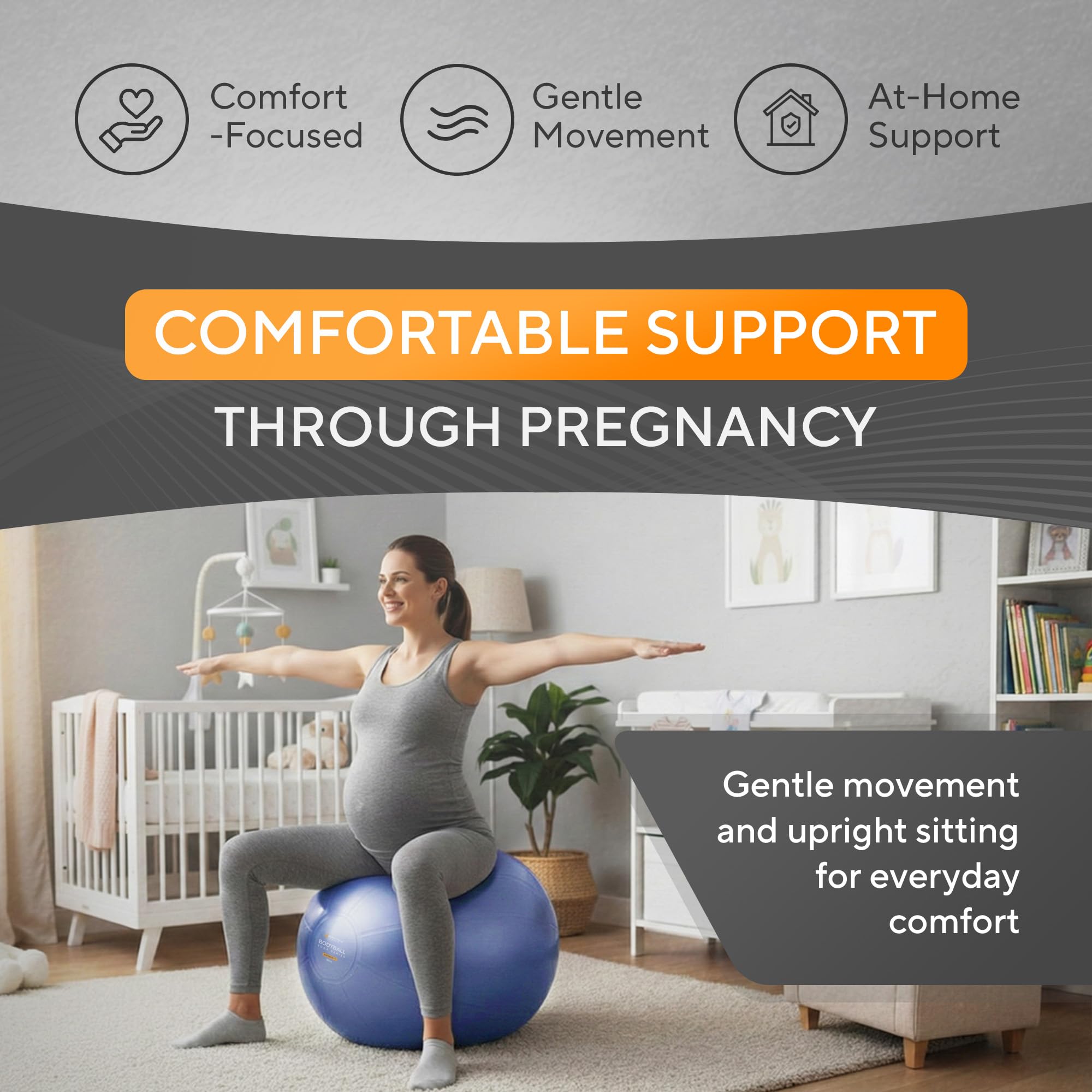 Palla da yoga, pilates, fitness, gravidanza, stabilità, equilibrio, riabilitazione, allenamento, casa, palestra, ufficio, sedia con pompa rapida inclusa