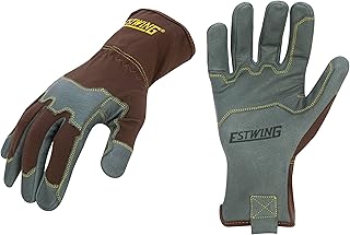 Estwing Reinforced Knuckle Leather Palm Work Glove with Elastic Sewn Extended Cuff, Large (EWLP1010)