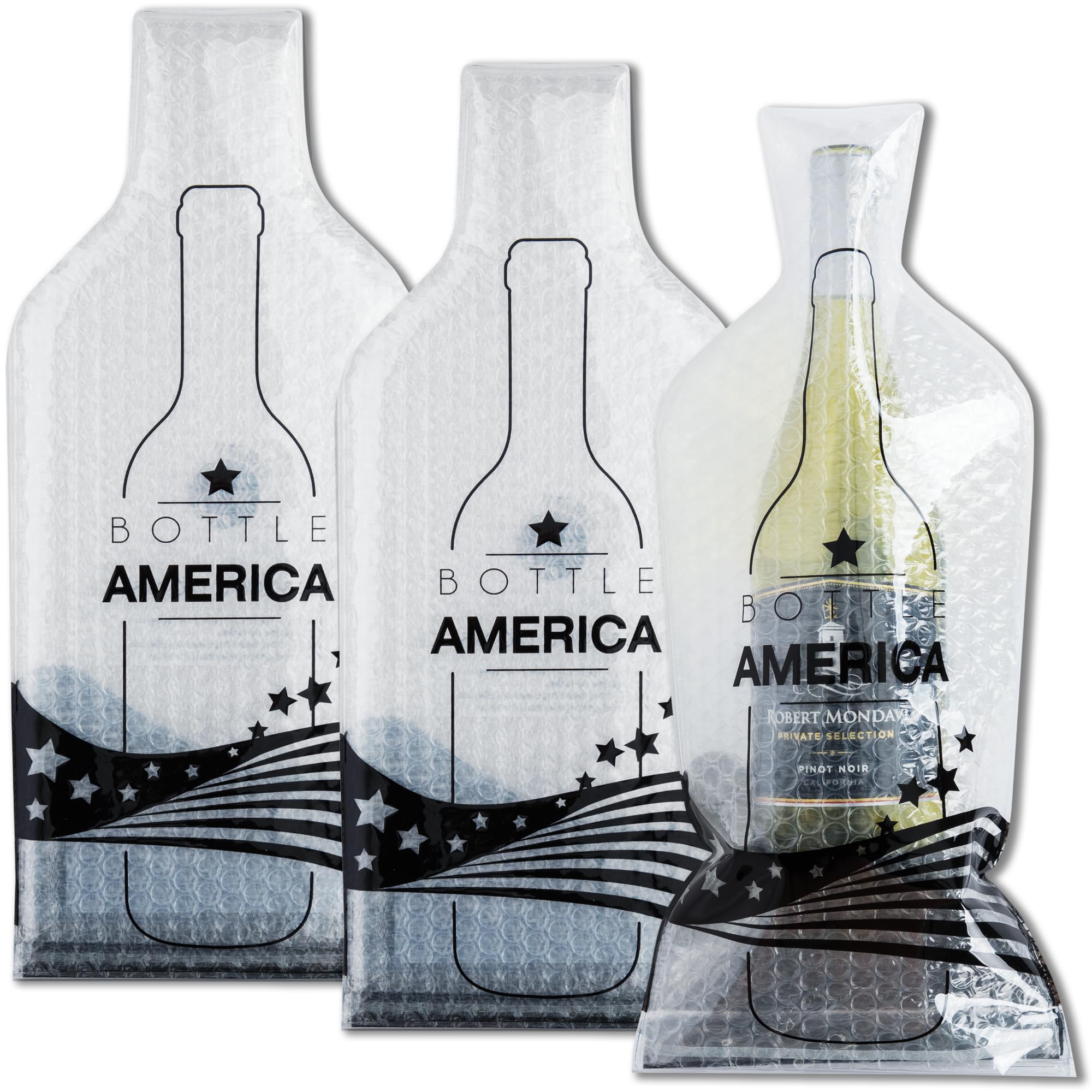 JIMMY THE FOX | Reusable Wine Bags for Travel | 3-Pack | Durable Triple-Layer Bottle Protector Sleeve | Leak-Proof & Impact-Resistant | Airplane &